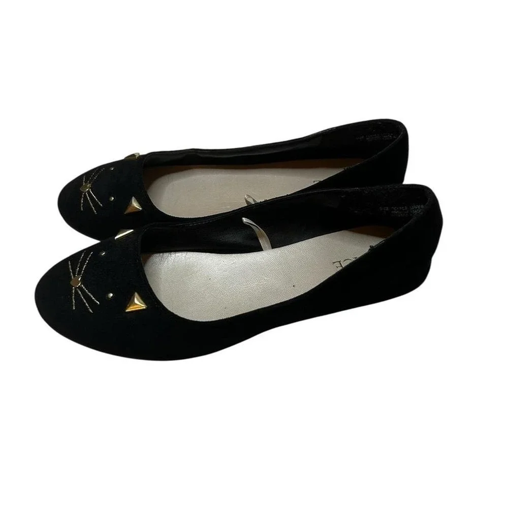 Kitty Core Halloween Black Cat Style The Children's Place Black Cat Face Flats